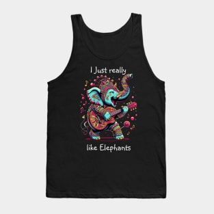 Majestic Elephant With Vibrant Tribal Designs Tank Top